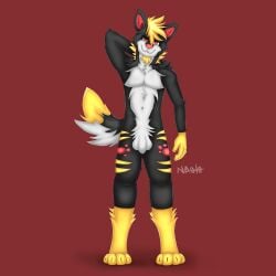 anthro canid canine genitals hi_res male mammal naoto penis solo