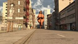 1280x720 1girls 3d animated bouncing_breasts breasts brown_hair city daz3d dinner-kun female giantess gigantic_breasts huge_breasts large_breasts massive_breasts mp4 no_sound nude nude_female thick_thighs video walking yukiko_amari