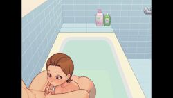 1boy anna_(daily_lives_of_my_countryside) bathroom bathtub blowjob breasts character_request cousin cousins daily_lives_of_my_countryside female incest milda_sento nude shared_bathing