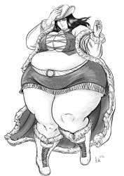 bbw belly big_breasts black_and_white black_hair breasts chubby chubby_cheeks chubby_female cowgirl cowgirl_hat cowgirl_outfit double_chin fat fat_fetish fat_woman female female_only fetish hair kink long_hair midriff miss_all_sunday morbidly_obese nico_robin obese obese_female one_piece overweight overweight_female plus_size pre-timeskip ray_norr ssbbw thick_thighs thighs