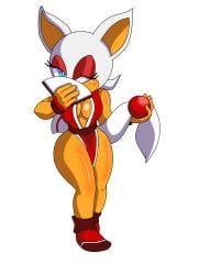 ass blue_eyes fatal_fury furry king_of_fighters kitsunekhi_ mai_shiranui mai_shiranui_(cosplay) mobian_(species) one_eye_closed orange_skin rouge_the_bat sega sonic_(series) sonic_the_hedgehog_(series)