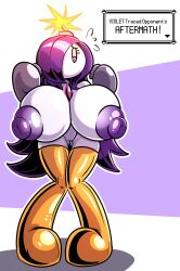 alternate_species areola big_breasts bob-omb breasts clothing english_text exclamation_point female fuse gardevoir genitals gloves hair hair_over_eye half-closed_eyes handwear hi_res huge_breasts humanoid hybrid hyper hyper_breasts leggings legwear lit_fuse long_hair mario_(series) narrowed_eyes nintendo nipples nude one_eye_obstructed pokémon_(species) pokemon pokemon_(species) purple_eyes purple_hair purple_nipples pussy sachasketchy solo text text_box video_games violet_(gardevoir) violet_(pyrowildcat) white_body