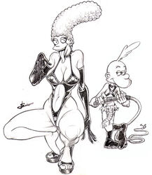 20th_century_fox alternate_breast_size breasts fox_corporation high_heels large_breasts marge_simpson necronocimon s&m the_simpsons titeuf