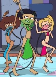 amphibia anklewear anne_boonchuy bare_ass barely_clothed belly_dancer_outfit black_hair blonde_hair bondage brown_hair chain_collar chain_leash chained_up chains collar collar_chain dancer_outfit dancing dark-skinned_female dark_hair dark_skin disney disney_channel disney_xd embarrassed female female_only group harem harem_girl harem_outfit human light_hair marcy_wu nervous nervous_smile pale_skin part_3 purple_monke_(artist) ragged_clothing sasha_waybright skimpy_clothes slave slavegirl straight_hair taiwanese tan_body tan_skin thai trio wristwear