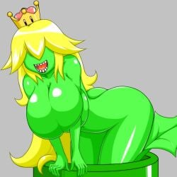 2d female huge_breasts mario_(series) new_super_mario_bros._u_deluxe piranette piranha_plant plant plant_girl plant_humanoid plant_transformation plantie sharp_teeth thick_thighs transformation wide_hips