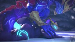 2boys 3d 3d_(artwork) anal animated anthro asian ass aurelion_sol blue_body blue_eyes bouncing_butt butt dominant_male from_behind from_behind_position gay hi_res humanoid league_of_legends looking_back looking_pleasured male/male male_anthro male_only male_penetrated male_penetrating male_penetrating_male moan moaning muscular_male mythology penetration penis pounding selfcest sex short_playtime size_difference sound submissive_male thick_thighs twitchyanimation video