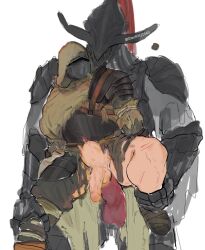 1monster 2boys anal anal_sex armor arms_behind_back ashen_one belly_bulge big_penis bigger_dom bigger_male bigger_penetrating_smaller clothed_sex dark_souls dark_souls_3 dragon_slayer_armour erection flaccid_while_penetrated fromsoftware gay knight large_insertion leg_grab male male/male male_only male_penetrated male_penetrating male_penetrating_male monster motion_lines not_furry penis penis_out penis_size_difference questionable_consent rough_sex shay40420543 size_difference smaller_penetrated stomach_bulge uncensored veiny_penis yaoi