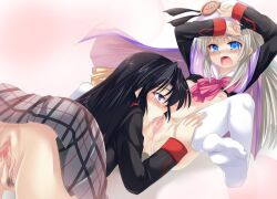 2girls ass ass_focus ass_up black_hair blue_eyes blush blush_lines blushing bow breasts buttons cape censored clothes_pull clothing cunnilingus curvaceous curvy curvy_body curvy_female curvy_figure female female_only fingering hat headwear horny horny_female human human_only kurugaya_yuiko large_buttons lesbian licking licking_pussy little_busters! long_hair masturbation moan moaning moaning_in_pleasure mosaic_censoring multiple_girls na_mizuumi nopan noumi_kudryavka open_eyes open_legs oral oral_sex pervert pettanko pink_bow plaid plaid_skirt pleasure_face pubic_hair school_uniform screaming serafuku shirt shirt_lift shirt_pull silver_hair skirt small_breasts spread_legs tartan teenage teenager thighhighs vagina vaginal_juices white_hair white_panties white_socks yuri