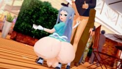 1boy 3d big_butt blend_s daidaikon fat_ass femboy huge_ass huge_butt kanzaki_hideri lowres penis penis_awe penis_out seducing seductive seductive_look squat squatting thick_ass thick_thighs