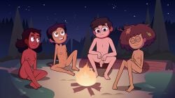 1boy 2019 3girls amphibia anne_boonchuy areolae asian_female barefoot barefoot_on_grass breasts campfire camping cartoon_network casual casual_nudity closed_eyes completely_nude connie_maheswaran crossover dark-skinned_female dark_skin disney disney_channel disney_xd erection feet female fireplace forest group group_nudity harem human indian_female latina latino log luz_noceda male marco_diaz naked_with_friends night nipples nonsexual_nudity nude nude_female nude_male nudist outdoor_nudity outdoors public relaxing sitting star_vs_the_forces_of_evil steven_universe straight_hair supermirukuu the_owl_house toes vagina veiny_penis warm wholesome wholesome_nudity