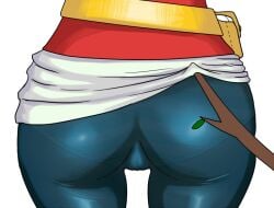 a- ass ass_focus cameltoe may_(pokemon) pokemon pokemon_rgby see-through shorts stick transparent_background