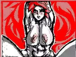 1girls abs animated armpits baiken big_breasts breasts busty female flipnote_studio guilty_gear large_breasts muscles muscular muscular_female no_sound pixel pixel_art red_hair sex tagme thumpnsfw video