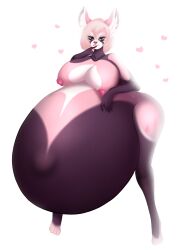 absurd_res anthro breasts chubby_anthro cubby female giant_panda hair hi_res holo_doks mammal pinup pose pregnant pregnant_female slightly_chubby solo ursid