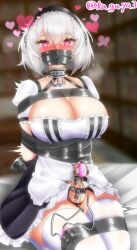 1futa apron azur_lane bar_censor big_breasts blush bondage breasts censored chastity clothed clothing cock_ring duct_tape erection futa_only futanari futasub gag gagged heart heart-shaped_pupils human ka_gu_ya_3 legs_together legwear light-skinned_futanari light_skin looking_at_viewer maid maid_apron maid_headdress maid_uniform mostly_clothed mouth_gag orgasm_denial penis precum sex_toy short_hair sirius_(azur_lane) solo stockings tape thighhighs vibrator vibrator_on_penis white_hair white_stockings