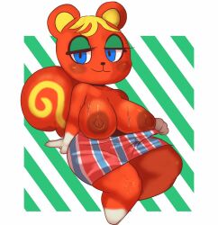 animal_crossing big_breasts breasts caroline_(animal_crossing) darky03 female fur nintendo squirrel thick_thighs undressing video_games wide_hips