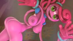 3d_(artwork) areolae ass big_breasts green_eyes lovemilliesm machine mommy_long_legs monster_girl nipples pink_body pink_hair poppy_playtime sfm solo_female source_filmmaker