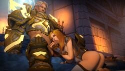 1boy 1girls alvarina blonde_hair calia_menethil fellatio female human_only male male/female oral turalyon world_of_warcraft