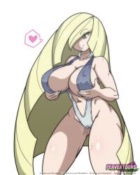 1girls alternate_version_available big_breasts bikini bimbo bimbo_milf blonde_hair breasts cameltoe cleavage curvaceous curvy female female_only game_freak green_eyes hair hair_over_one_eye hands_on_breasts heart hips huge_breasts long_hair lusamine_(pokemon) mature mature_female mature_woman milf mother pokemon pokemon_sm riffsandskulls sling_bikini solo solo_female thick_thighs thighs wide_hips