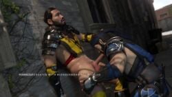 2boys 3d alley animated armor asian_male ballsack bara beard black_hair blender blowjob bottomless ckang2021 cock_gobble cock_hungry cum_hungry deepthroat erection facial_hair fellatio fingerless_gloves furrowed_brow gay giving_head going_down_on h3d headband knob_polishing leaning_against_wall leaning_back legs_apart male male_moaning male_only man_bun moaning mortal_kombat mouth_full_of_cock mouthful mp4 mustache no_orgasm oral oral_sex penis_in_mouth playing_skinflute scorpion scorpion_(mortal_kombat) sound sub-zero sucking_off swallowing_penis_while_deepthroat veiny_penis video yaoi