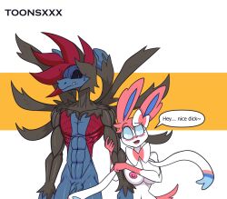 2022 anthro big_breasts breasts dick eltoonsz hydreigon nipples penis pokémon_(species) pokemon pokemon_(species) pokephilia sylveon toonsxxx