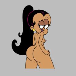 1girls ass big_ass big_butt black_hair butt carlota_casagrande female female_only half-closed_eyes huge_ass large_ass latina lipstick long_hair naked nightowlcris nude ponytail smile solo solo_female solo_focus the_loud_house thick_thighs thighs