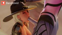 1futa 1girls 3d american animated ashe_(overwatch) athletic_female athletic_futanari balls bandoned big_penis blender blizzard_entertainment blowjob bob_cut cock_hungry cowboy_hat deepthroat deepthroat_no_hands desert erection eye_contact eyelashes eyeshadow fellatio female futa_on_female futanari hands-free head_tilt human medium_hair no_gag_reflex no_sound oral overwatch pale-skinned_female penis petite pleasure_face purple-skinned_futanari red_eyes red_lipstick seductive_eyes seductive_mouth short_hair shorter_than_30_seconds shorter_than_one_minute testicles throat_bulge throat_fuck throat_goat video white_hair widowmaker