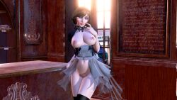 3d areolae athletic athletic_female bioshock bioshock_infinite blue_eyes busty elizabeth_comstock erect_nipples female female_focus female_only hourglass_figure makeup nipples nude nude_female nudity revealing_clothes short_hair skimpy skimpy_clothes tagme tsrstudio wide_hips