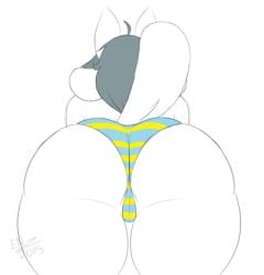 1girls animated anthro ass bikini butt clothing ear ensayne female fur furry furry_only hair panties short_playtime striped_panties tail tail_wagging temmie temmie_(undertale) thick_thighs topless undertale undertale_(series) underwear