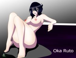 1girls barefoot big_ass big_breasts closed_eyes completely_nude completely_nude_female female female_only full_body goth goth_girl naked nude oka_ruto sitting solo solo_female yandere_simulator yansim