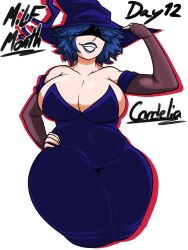 1girls bare_shoulders big_breasts blue_hair blue_lipstick breasts clothed clothes clothing cordelia_valentine dead_estate female female_only hidden_eyes hips huge_breasts human human_only humanoid jyto large_breasts simple_background solo solo_female thick thick_thighs thighs white_background wide_hips