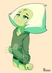 1girls anal_storage bodily_fluids cartoon_network cavity_storage clothing dildo drooling female female_only flat_chested hair hi_res hoodie masturbation peridot_(steven_universe) renabu saliva sex_toy solo solo_female spats steven_universe sweat topwear x-ray