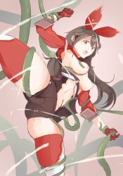 9_9bird amber_(genshin_impact) breasts_out brown_hair cum cum_everywhere genshin_impact long_hair rape tentacle tentacle_rape tentacle_sex thighhighs