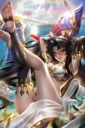 1girls ayyasap breasts fate/grand_order fate_(series) female hair_ribbon ishtar_(fate) large_breasts lips long_hair looking_at_viewer nipples nude solo