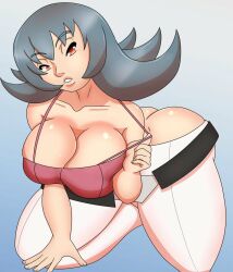 ass breasts crop_top game_freak gym_leader light-skinned_female light_skin nintendo pink_crop_top pokemon pokemon_hgss pokemon_rgby ryujisama sabrina_(pokemon) sabrina_(pokemon_hgss) thick_thighs thighs voluptuous