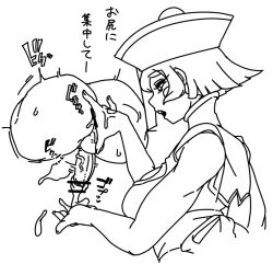 1boy 1girls ass beecon123 censored clothed_female clothing cum cumming darkstalkers femdom fingering_ass fingering_partner hat hsien_ko jiangshi lei-lei lei_lei male_penetrating medium_breasts milking naked_male prostate_milking prostate_orgasm prostate_stimulation sketch translation_request