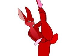 ass balls bunny cock dick flexible furry male male_only pngtuber rabbit redvelvety_(youtube) rollerflingza_(artist) solo standing thick_thighs youtube