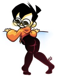 ass_focus black_hair blush femboy gay glasses jace_the_funny jacefunny male oc orange_flotges suggestive