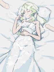 1girls bukkake cum diana_cavendish laying_on_bed little_witch_academia multiple_penises satochi sleeping somnophilia tagme third-party_edit