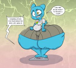 anthro bbw blue_fur bonusart fat feline female furry hips huge_hips hyper_hips iceberg_body_shape mature_female milf mother nicole_watterson overweight the_amazing_world_of_gumball weighing_scale wide_hips