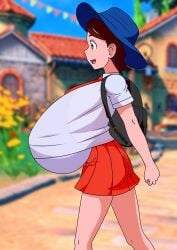 1girls alternate_breast_size ass bag big_breasts bra bra_visible_through_clothes breasts brown_eyes brown_hair bursting_breasts busty casual clothing creatures_(company) curvaceous curvy curvy_body curvy_female curvy_figure feet_out_of_frame female female_focus female_only female_protagonist flowers game_freak gigantic_breasts hat hazel_eyes headwear highres hips huge_breasts human hyper_breasts juliana_(pokemon) large_breasts legs massive_breasts misaeldm nintendo open_mouth oppai outdoors pale_skin pokemon pokemon_(game) pokemon_sv public school_uniform see-through see-through_shirt short_hair short_sleeves shorts skirt solo solo_female solo_focus t-shirt thighs town underwear voluptuous walking