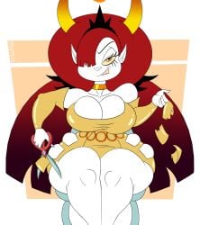 breasts disney disney_channel disney_xd drawsputin hekapoo massive_ass massive_breasts scissors star_vs_the_forces_of_evil striptease tagme white_skin yellow_sclera