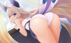 1girls alternate_version_available angel ass_focus big_ass big_butt bird_girl blonde_hair dat_ass enna_alouette fat_ass female fully_clothed head_wings huge_ass huge_butt large_ass large_butt nijisanji nijisanji_en pantylines presenting presenting_ass presenting_hindquarters purple_eyes solo solo_female solo_focus telomere virtual_youtuber white_panties