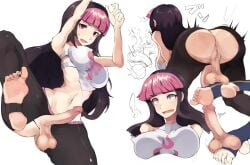 1futa artist_request ass backsack ballbusting balls black_hair black_legwear breasts cbt cock_and_ball_torture crotchless defeated dickgirl erection feet full-package_futanari futa_balls futanari futanari_ballbusting futasub intersex juri_han kick_in_the_balls kicking large_ass light-skinned_female long_hair lost_clothes penis penis_out pink_eyes pink_hair pussy source_request street_fighter surprised_look wide_hips