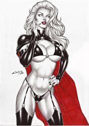 1girls big_ass big_boobs big_breasts carlos_braga chaos_comics coffin_comics death_(personification) ed_benes_studio fit_female goddess grim_reaper hands_on_face lady_death latex_suit latex_thong long_hair looking_at_viewer queen_of_the_dead red_lipstick seductive seductive_eyes seductive_look solo_female tagme voluptuous white_fur