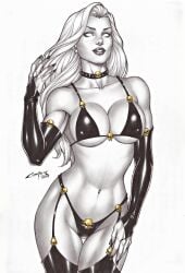 big_breasts black_lips carlos_braga chaos_comics coffin_comics death_(personification) dominant_female ed_benes_studio emotionless_sex female female_only grim_reaper lady_death latex_thong long_hair queen_of_the_dead seductive_eyes seductive_look tagme white_body white_eyes white_hair white_skin