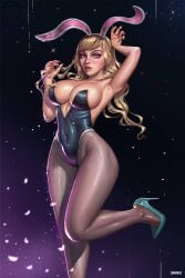 big_breast bunny_ears bunny_girl bunnysuit cleavage dravacus female female_only fully_clothed gwen_stacy high_heels legwear leotard marvel marvel_comics revealing_clothes skimpy_clothes spider-gwen tight_clothing