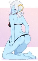 1girls 2d absurd_res afrobull ass big_ass blue-skinned_female blue_body blue_skin breasts bubble_butt digital_media_(artwork) dragon_ball dragon_ball_xenoverse eye_contact feet female high_resolution lipstick long_hair looking_at_viewer looking_back micro_bikini pink_eyes png pointy_ears purple_eyes short_hair shounen_jump small_breasts solo thick_thighs toes towa white_hair