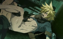 2boys anal black_monkey blackmonkey_pro blonde_hair cloud_strife cum final_fantasy final_fantasy_vii gay male male_only multiple_boys penis yaoi zack_fair