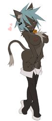 1girls animal_ear anthro bell_collar breasts catgirl chest_tuft collar cute_fang female furry hair_ribbon jason_robinson kachoo necklace nipples nude open_mouth orange_eyes shoes solo tail thigh_boots white_hair