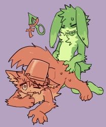 anthro anthro_on_anthro catte_(kaiju_paradise) furry gootraxian kaiju_paradise roblox roblox_game self_upload tagme toxic_rabbit_(kaiju_paradise) urinat1ng